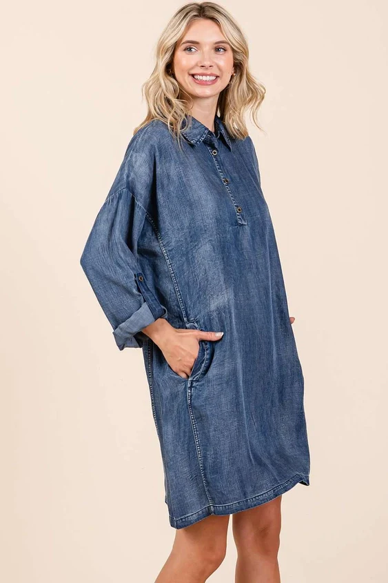 Delve In Denim Dress - Image 2