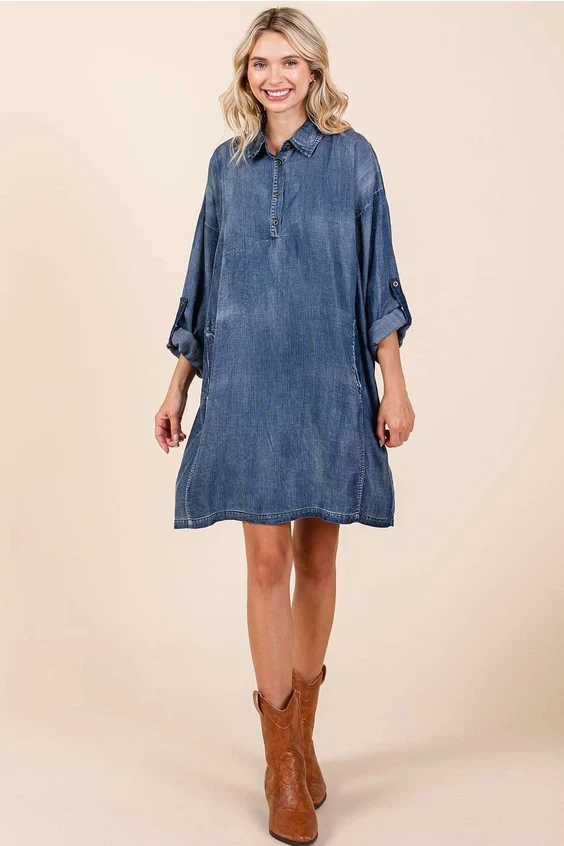 Delve In Denim Dress - Image 3