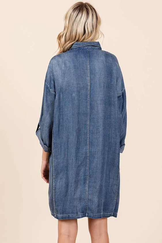 Delve In Denim Dress - Image 5