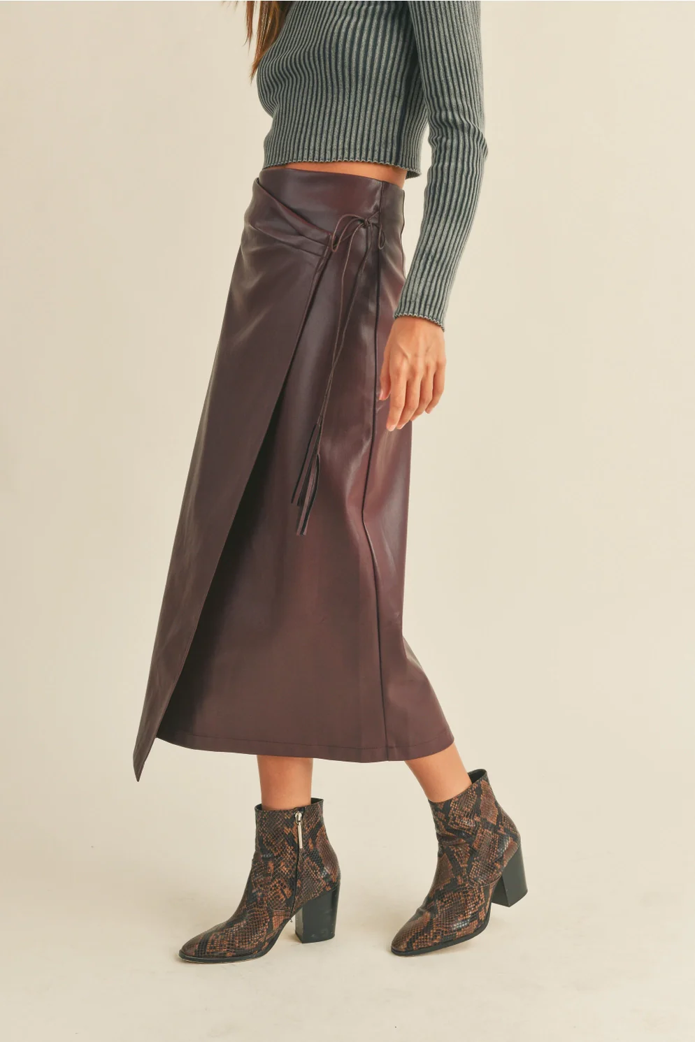 How We Do It Leather Skirt - Image 3