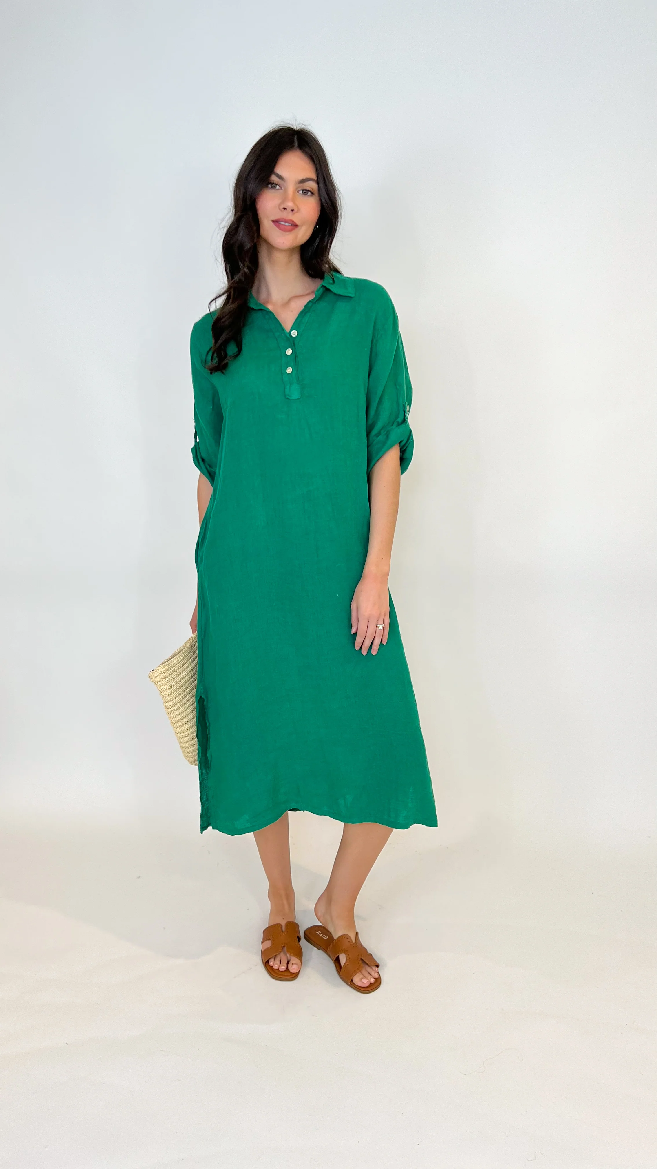 Lola Maxi Linen Dress - Image 10