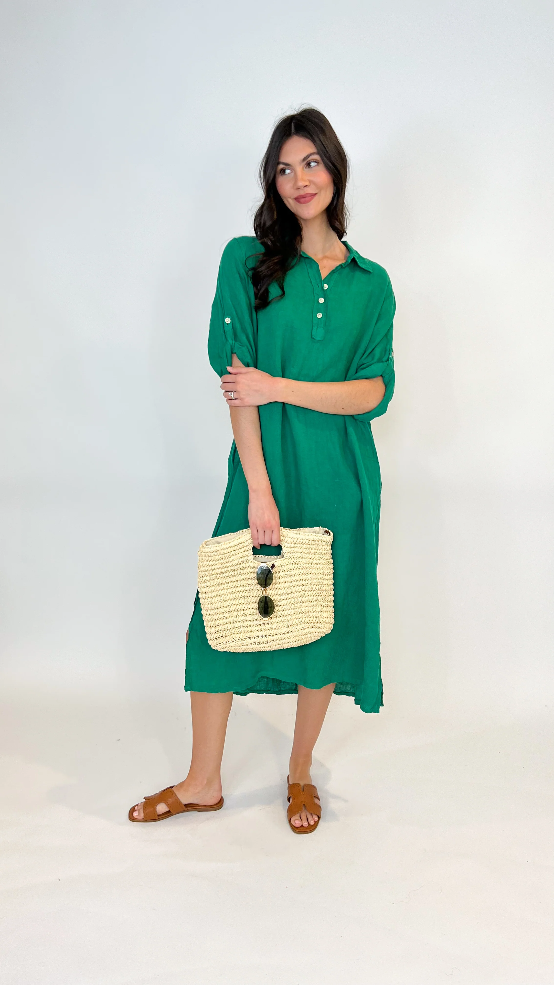 Lola Maxi Linen Dress - Image 11