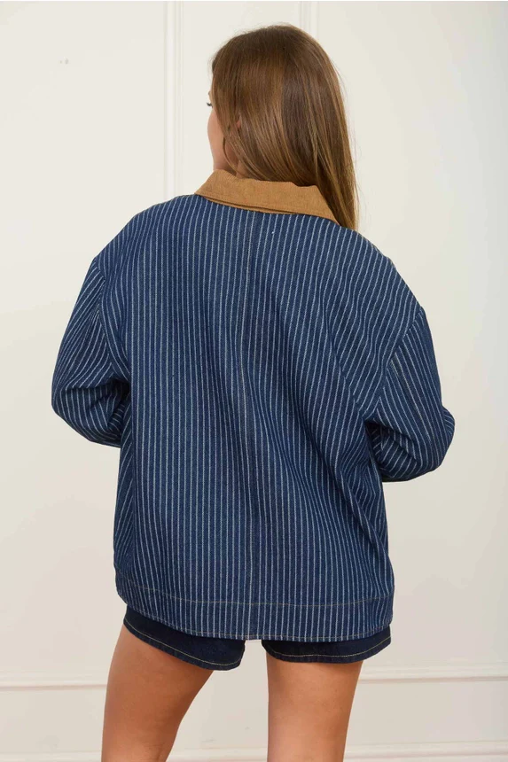 The It Striped Denim Shacket - Image 5